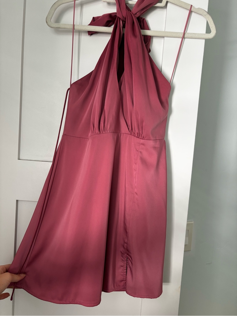 Women's Halter Tie Back Dress - Dusty Rose